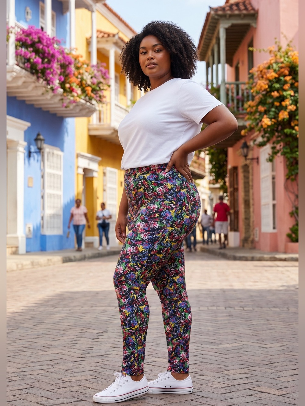 Multi colored leggings By Easy Essentials